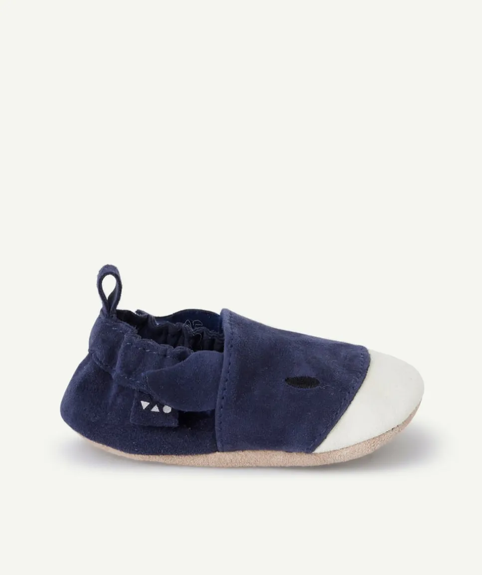 Chaussons pour bébé garçon bleu marine design vache