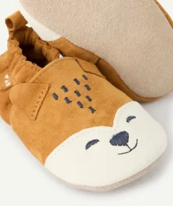 Chaussons renard bébé garçon camel
