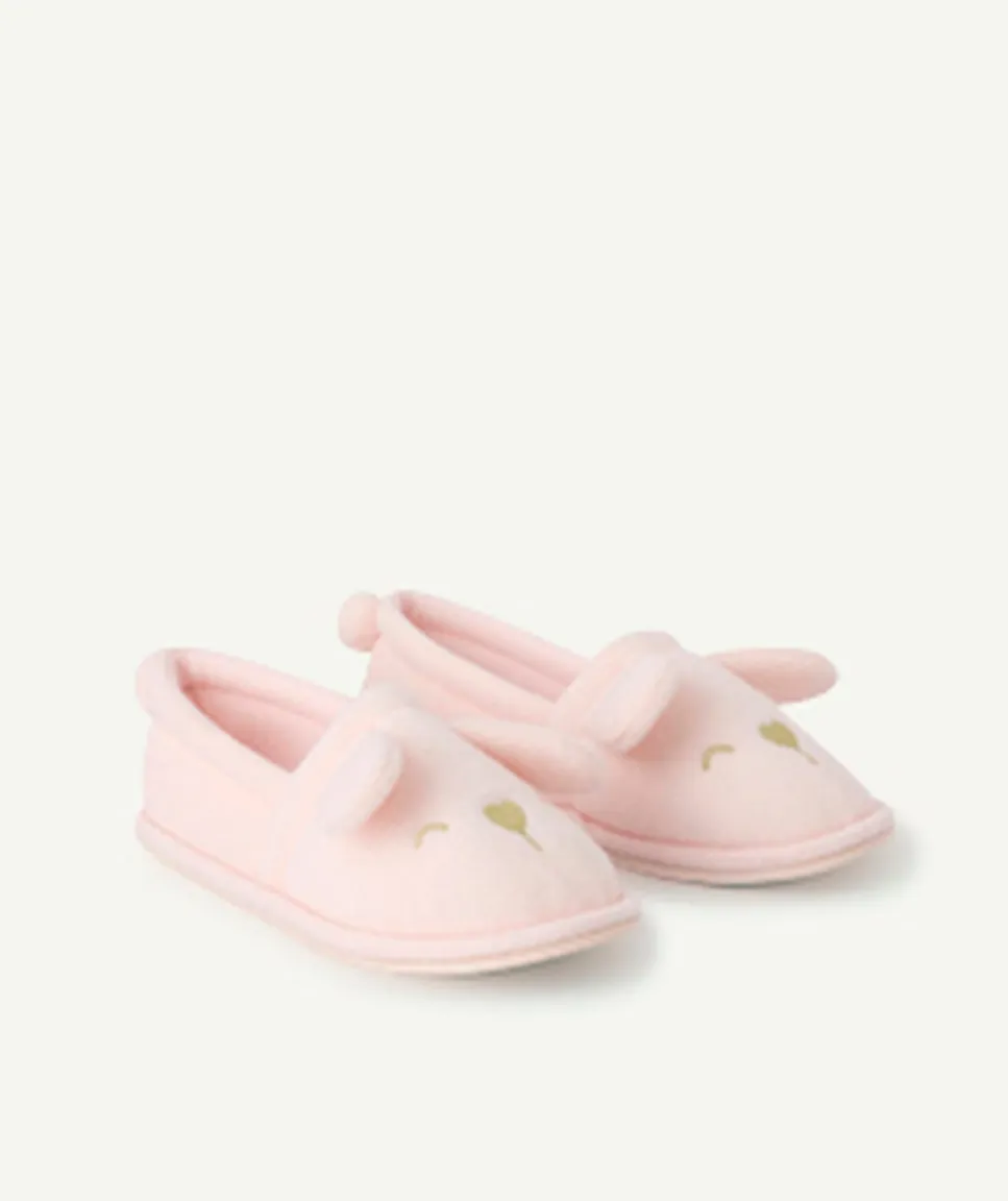 Chaussons rose fille motif animal
