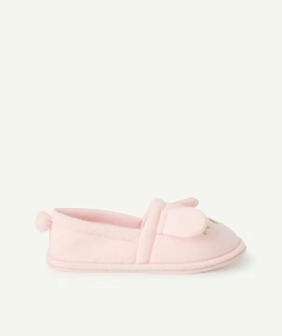 Chaussons rose fille motif animal