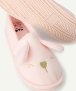 Chaussons rose fille motif animal