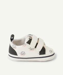 Chaussons style baskets à scratchs bébé garçon avec motifs chiens