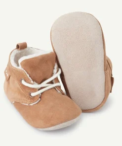 Chaussures bébé garçon en cuir couleur beige