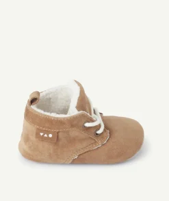 Chaussures bébé garçon en cuir couleur beige