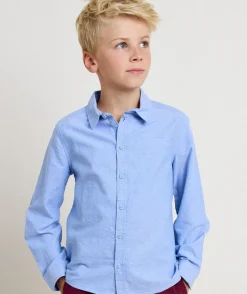 Chemise basique bleue garçon