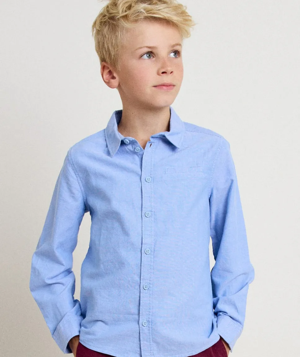 Chemise basique bleue garçon
