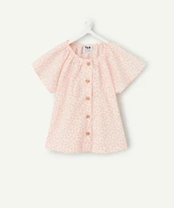 Chemise bébé fille manches courtes léopard rose