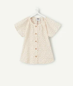 Chemise bébé fille manches courtes léopard beige