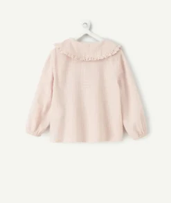Chemise bébé fille rose col volanté