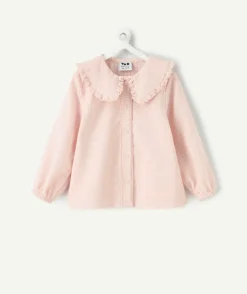 Chemise bébé fille rose col volanté