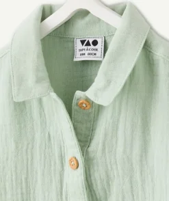 Chemise bébé fille verte nouée