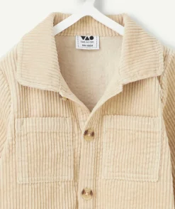 Chemise bébé garçon beige en velours côtelé