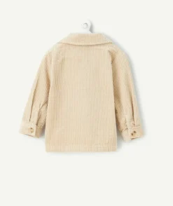 Chemise bébé garçon beige en velours côtelé