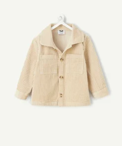 Chemise bébé garçon beige en velours côtelé