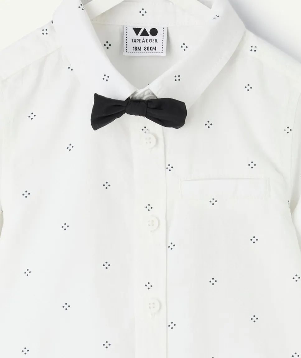 Chemise bébé garçon blanche imprimée coton