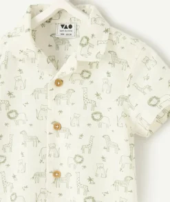 Chemise bébé garçon blanche imprimé animaux