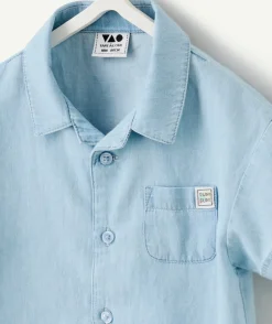 Chemise bébé garçon bleu clair