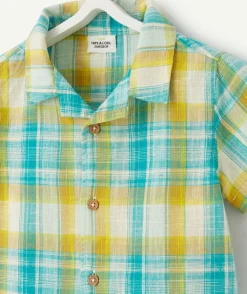 Chemise bébé garçon à carreaux avec bob