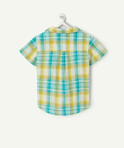 Chemise bébé garçon à carreaux avec bob