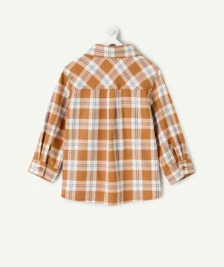 Chemise bébé garçon à carreaux camel