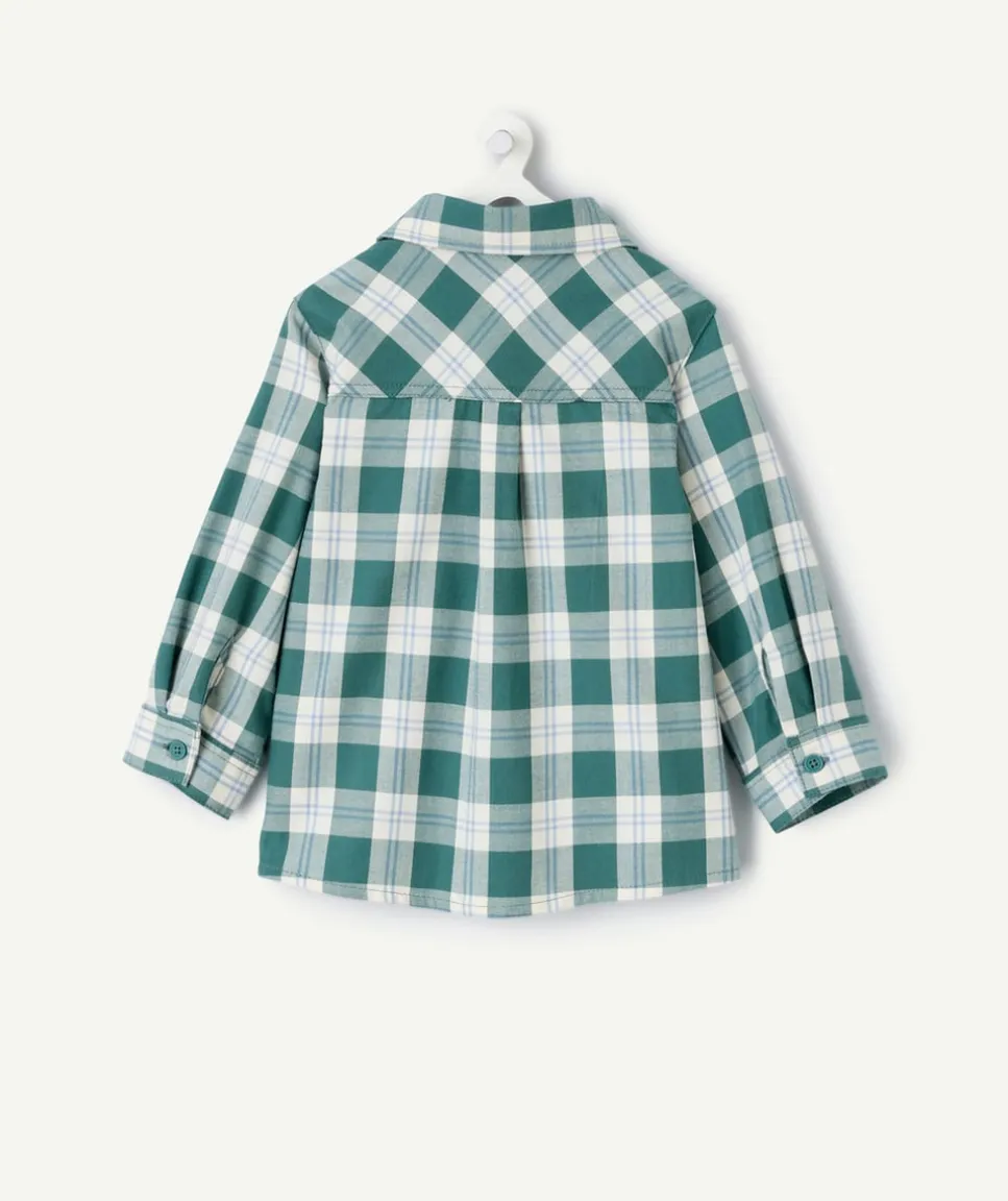 Chemise bébé garçon à carreaux verte