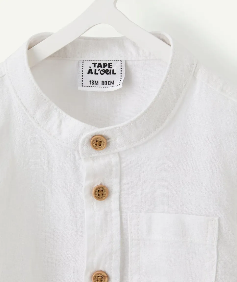 Chemise bébé garçon coton blanc