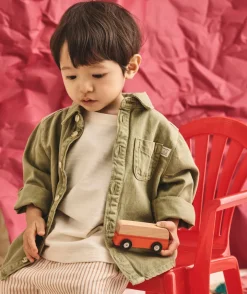 Chemise bébé garçon en jean vert