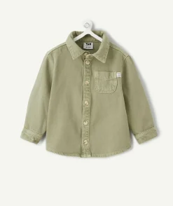 Chemise bébé garçon en jean vert