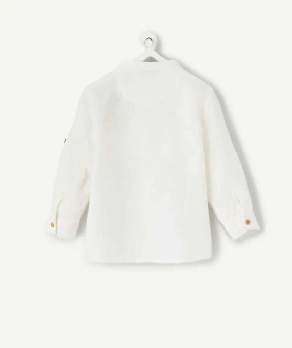 Chemise bébé garçon en lin blanche