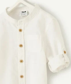 Chemise bébé garçon en lin blanche