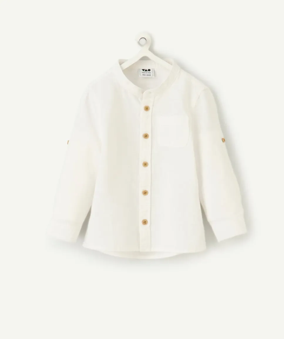 Chemise bébé garçon en lin blanche