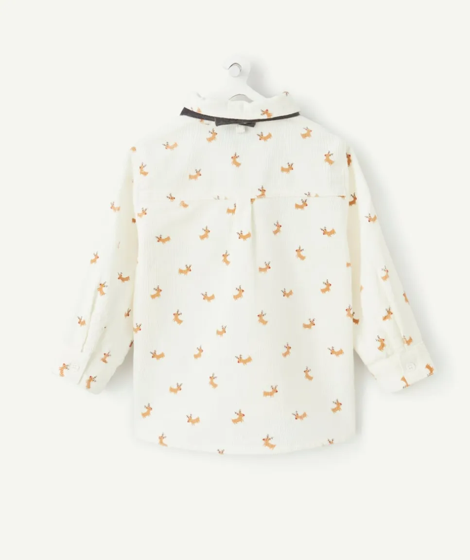 Chemise bébé garçon imprimée blanche en coton