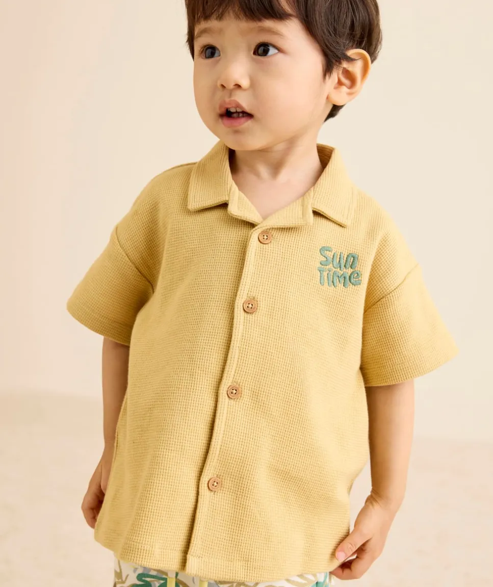 Chemise bébé garçon jaune imprimé