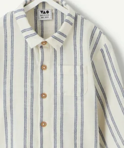 Chemise bébé garçon rayée blanc et bleu