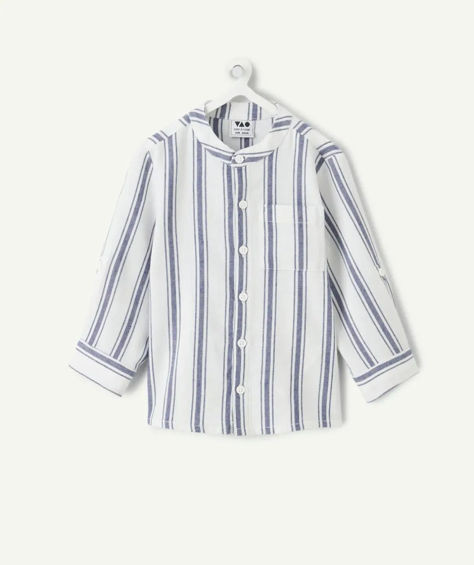 Chemise bébé garçon rayée bleu