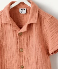 Chemise bébé garçon terracotta