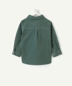 Chemise bébé garçon vert patch brodé