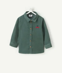 Chemise bébé garçon vert patch brodé