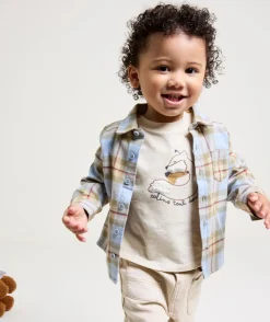 Chemise bleue bébé garçon à carreaux