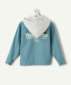 Chemise à capuche garçon bleue