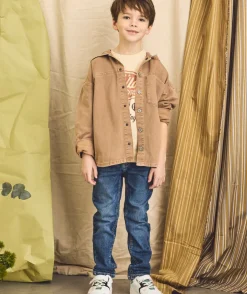 Chemise à capuche garçon marron