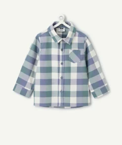 Chemise à carreaux bleus garçon