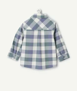 Chemise à carreaux bleus garçon