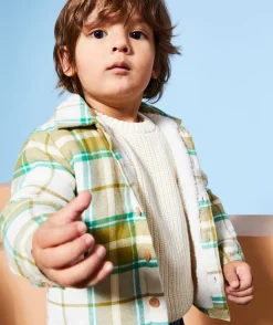 Chemise à carreaux manches longues bébé garçon avec intérieur en sherpa
