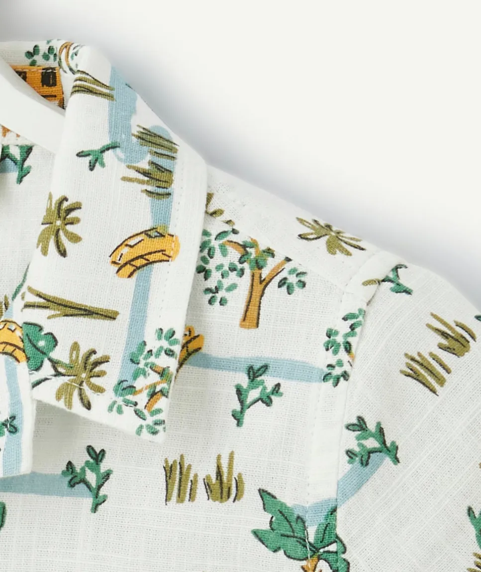 Chemise d'été manches courtes bébé garçon avec imprimé cabanes