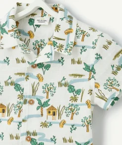 Chemise d'été manches courtes bébé garçon avec imprimé cabanes