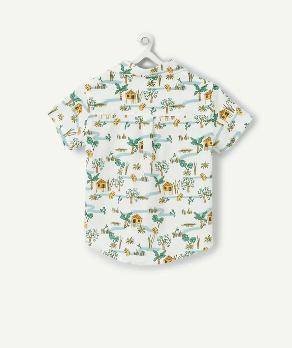 Chemise d'été manches courtes bébé garçon avec imprimé cabanes