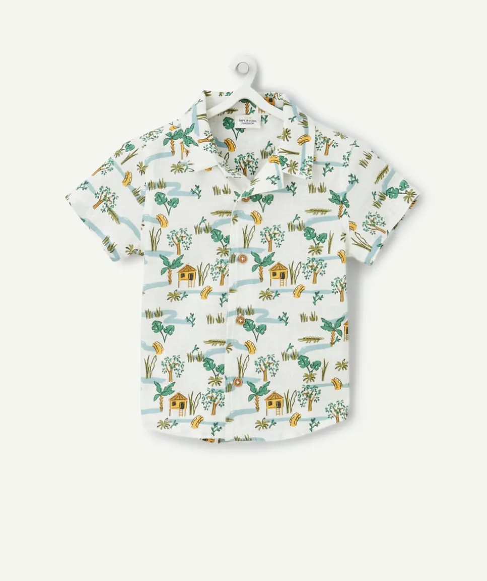 Chemise d'été manches courtes bébé garçon avec imprimé cabanes