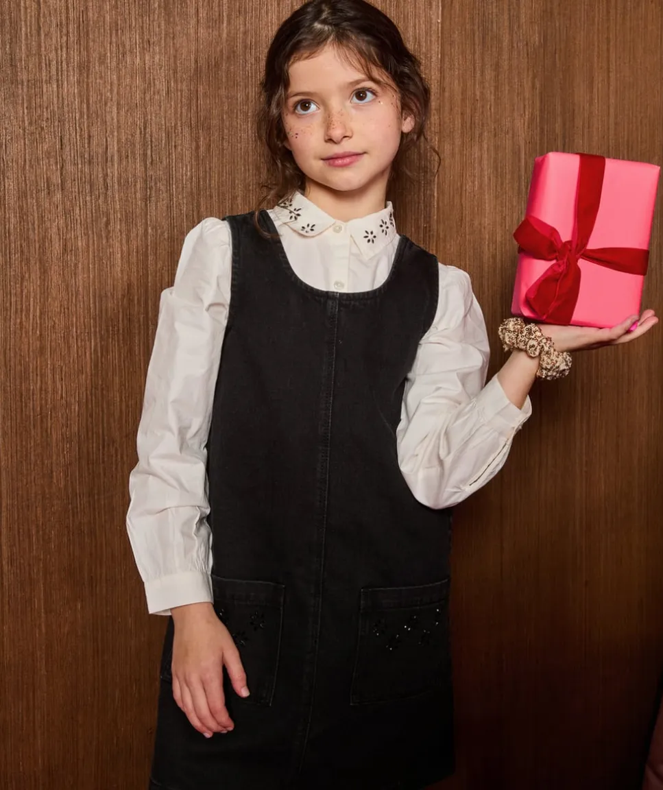 Chemise fille avec bijoux