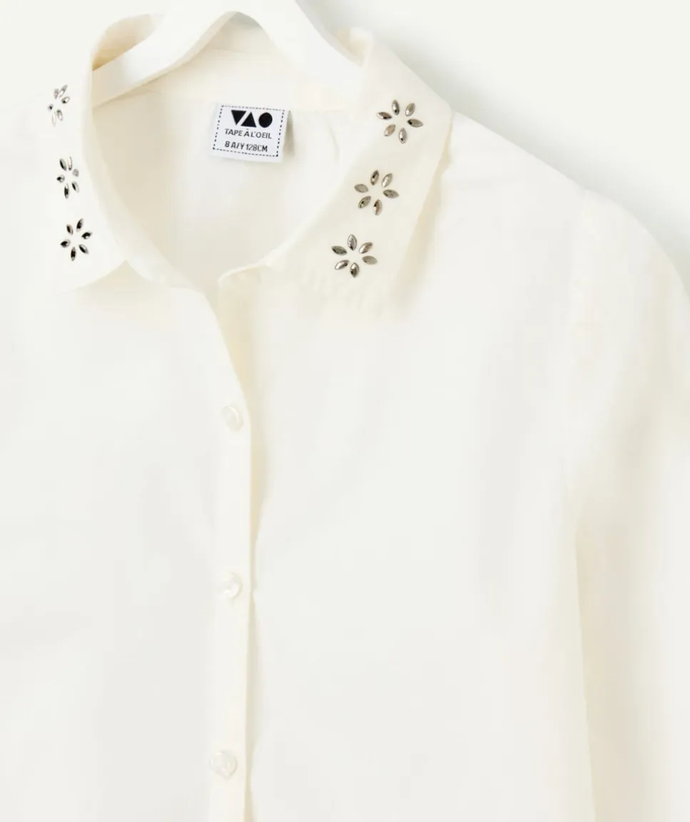 Chemise fille avec bijoux